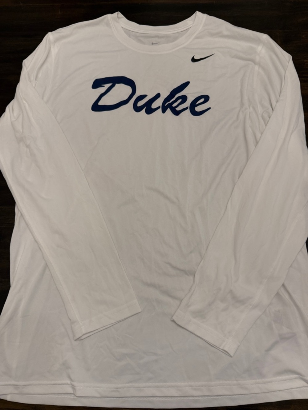Nike White Long-Sleeve 'Duke' Tee